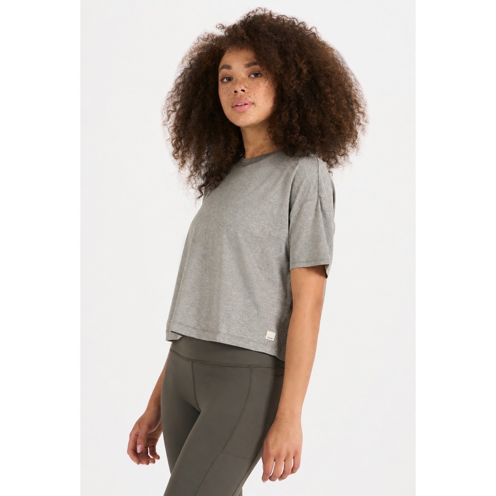 Vuori T Shirt Womens Short Sleeve Crew Neck Heather Gray Large Athleisure